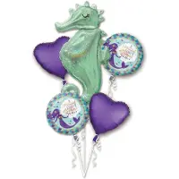 Amscan - Folieballonnen Mermaid Wishes Seahorse - 5 stuks