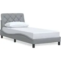 vidaXL Bedframe zonder matras 90x200 cm stof lichtgrijs