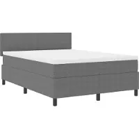 vidaXL Boxspring bed Lichtgrijs en wit 140 x 190 cm Corduroy stof