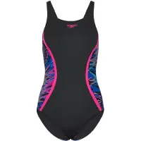 Speedo Hyperboom Splice Muscleback Badpak dames Zwart 4XL/48
