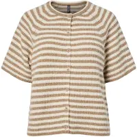 Pieces Gebreid vest 'PCMalou' brokaat / wit