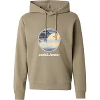 Jack & Jones Sweatshirt 'JJPERRY' lichtblauw / lichtgeel / aardetinten / wit