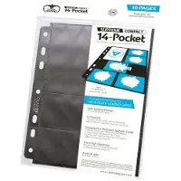 Ultimate Guard 14-Pocket Supreme Compact Pages Standard + Mini American (10) - Black Card Binders & Sheets