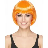 Vegaoo - Korte oranje damespruik - Fluo - One Size