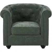 Vente-unique Fauteuil in groene stof - CHESTERFIELD