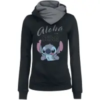 Lilo & Stitch - Disney Trui met capuchon - Aloha - XS tot 5XL - voor Vrouwen - zwart-grijs | Maat XL