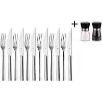 WMF Steakbestek Nuova 12-delig - Inclusief GRATIS Cookinglife Peper- en Zoutmolenset