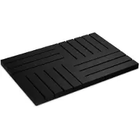 Relaxdays bamboe badmat - antislip douchemat - badkamermat - sneldrogend - saunamat - zwart