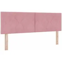 vidaXL LED Hoofdbord Roze 160 cm Fluweel