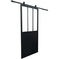 Inova complete glazen schuifdeur - 90x215 - helder - decor industrieel - veiligheidsglas