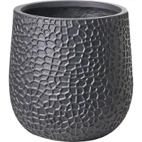 Beliani QIYUN - Bloempot - Zwart - 41 x 41 x 43 cm - Klei-vezelmengsel