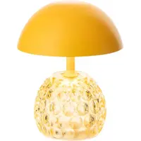 J-Line lamp Champignon - ijzer/glas - geel - LED lichtjes