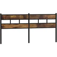 vidaXL Vervangend hoofdbord 193 cm ijzer en gerookt eikenkleurig