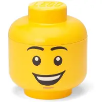 LEGO Opbergbox, Opbergdoos, Klein, 16 cm, Hoofd, Happy Boy -
