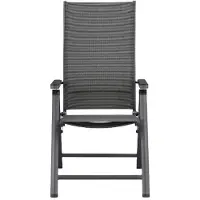Florabest Houston tuinstoel - Verstelbaar - Zwart/Donker grijs - zithoogte 24 cm - Tuinstoelen - ligstoel