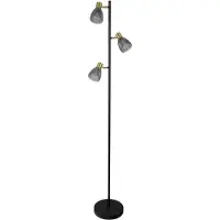 Näve Vloerlamp Lindita, alu / grijs / zink, Woon-/ Eetkamer, Glas, vloerlamp