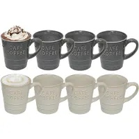 Secret De Gourmet Koffiemokken - 8x stuks - 200 ml - kleuren gemixt