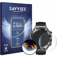 Savvies - Screenprotector voor Huawei Watch Ultimate 2 Black - Folie Beschermfolie transparant volledig dekking 4 Stuks