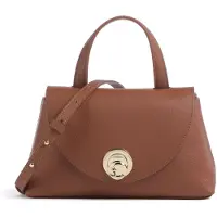 Coccinelle Leren schoudertas Nikla Handbag Double Grainy Leather Cognac / Noir bruine