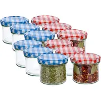 COSY&TRENDY Weckpotten / inmaakpotten - rood - 12x stuks - 230 ml - met draaideksel - glas - inmaakpotten