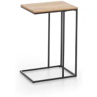 Ebuy24 Karin salontafel serveertafel zwart, eik decor.