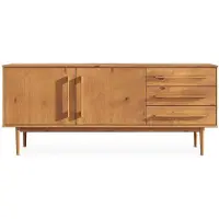 Idimex Sideboard TECCA 170 cm met 2 deuren en 3 lades van massief hout – eikenhouten afwerking