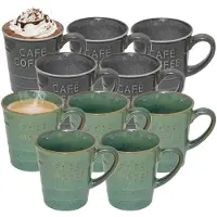 Secret De Gourmet Koffiemokken - 10x stuks - 200 ml - kleuren gemixt