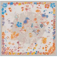 Roeckl Doek ' BLOOMING ATLAS' beige / champagne / lichtbeige / blauw / hemelsblauw / pastelblauw / lichtblauw / oranje