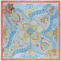 Roeckl Doek ' VIBRANT PAISLEY ' blauw / hemelsblauw / pastelblauw / lichtblauw / oranje