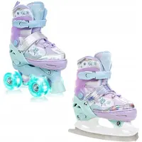 Raven Isla 2-in-1 Schaatsen/Rolschaatsen Violet Maat 30-33 LED Wielen