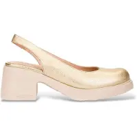 Wonders Dames Flytres32 gouden leren schoenen (38), Leer, 5 tot 8 cm, Geen, Casual, Feest E-7132