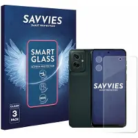 Savvies 3 Stuks Screenprotector - geschikt voor Motorola Moto G55 (Voor+Camera) - beschermfolie glas transparant