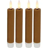 Countryfield Led dinerkaarsen - 4x st- cognac bruin -H15cm - met afstandsbediening - kaarsen