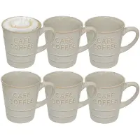 Secret De Gourmet Koffiemok - 10x - wit - keramiek - 200 ml - beker - mokken