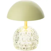 J-Line lamp Champignon - ijzer/glas - lichtgroen - LED lichtjes