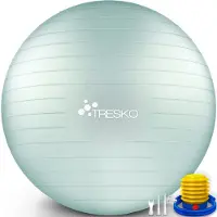Tresko anti-burst gymnastiekbal 55 cm 65 cm 75 cm 85 cm | zitbal | yogabal | 300 kg | met luchtpomp (mintgroen, 65 cm, geschikt voor een lengte van 155 tot 175 cm)