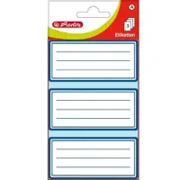 Herlitz Boeketikethouders, wit met blauwe rand, 68 x 37 mm
