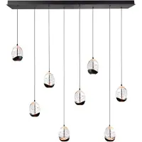 Highlight Hanglamp Clear Egg Zwart 8 Lichts Recht