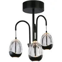 Highlight Plafondlamp Clear Egg Zwart 3 Lichts