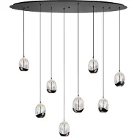Highlight Hanglamp Clear Egg zwart 8-lichts ovaal