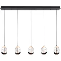Highlight Hanglamp Clear Egg zwart 5-lichts recht