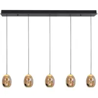 Highlight Glazen hanglamp Golden Egg, dimbaar, crème / amber, Woon-/ Eetkamer, Glas, Modern, hanglamp