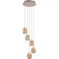 Highlight Hanglamp Champagne Egg 5-lichts pendel