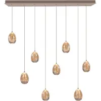 Highlight Eetkamer Hanglamp Champagne Egg 8 Lichts