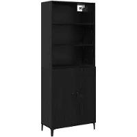 vidaXL Highboard Zwart Eiken 69,5 x 32,5 x 180 cm Bewerkt hout