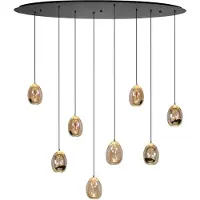 Highlight Glazen hanglamp Golden Egg, dimbaar, crème / amber, Woon-/ Eetkamer, Glas, Modern, hanglamp