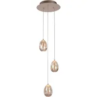 Highlight Hanglamp Champagne Egg 3 Lichts Pendel