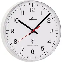 Atlanta 4532/0 Tijdsein gestuurde wandklok wit