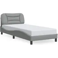 vidaXL Bedframe zonder matras "Hvar" 90x200 cm stof lichtgrijs