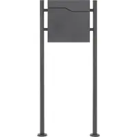 ML-Design Brievenbus 37x36,5x11 cm antraciet/houtlook staal